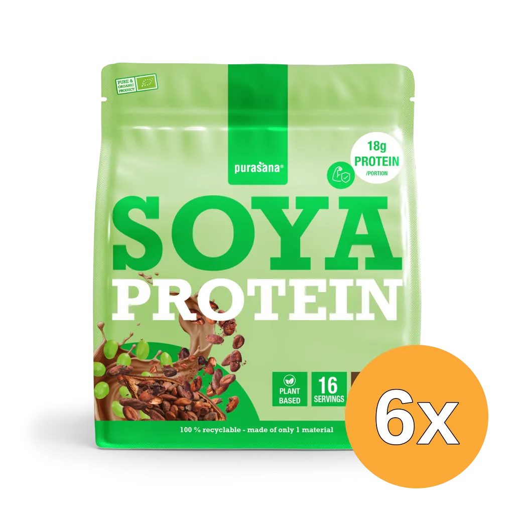6x Purasana Plant Protein Soja Cacao Bio (400 gr)