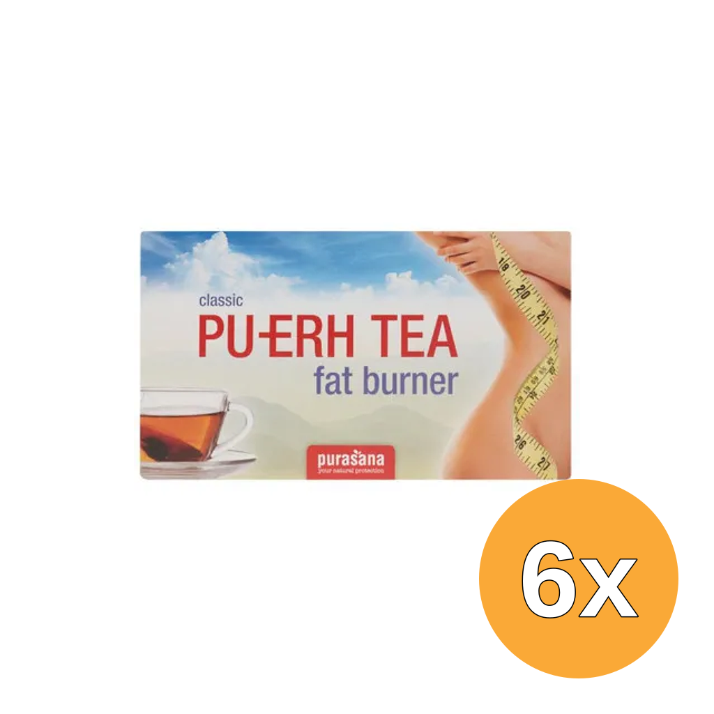 6x Purasana Pu-Erh Thee Builtjes Vegan (20 Stuks)