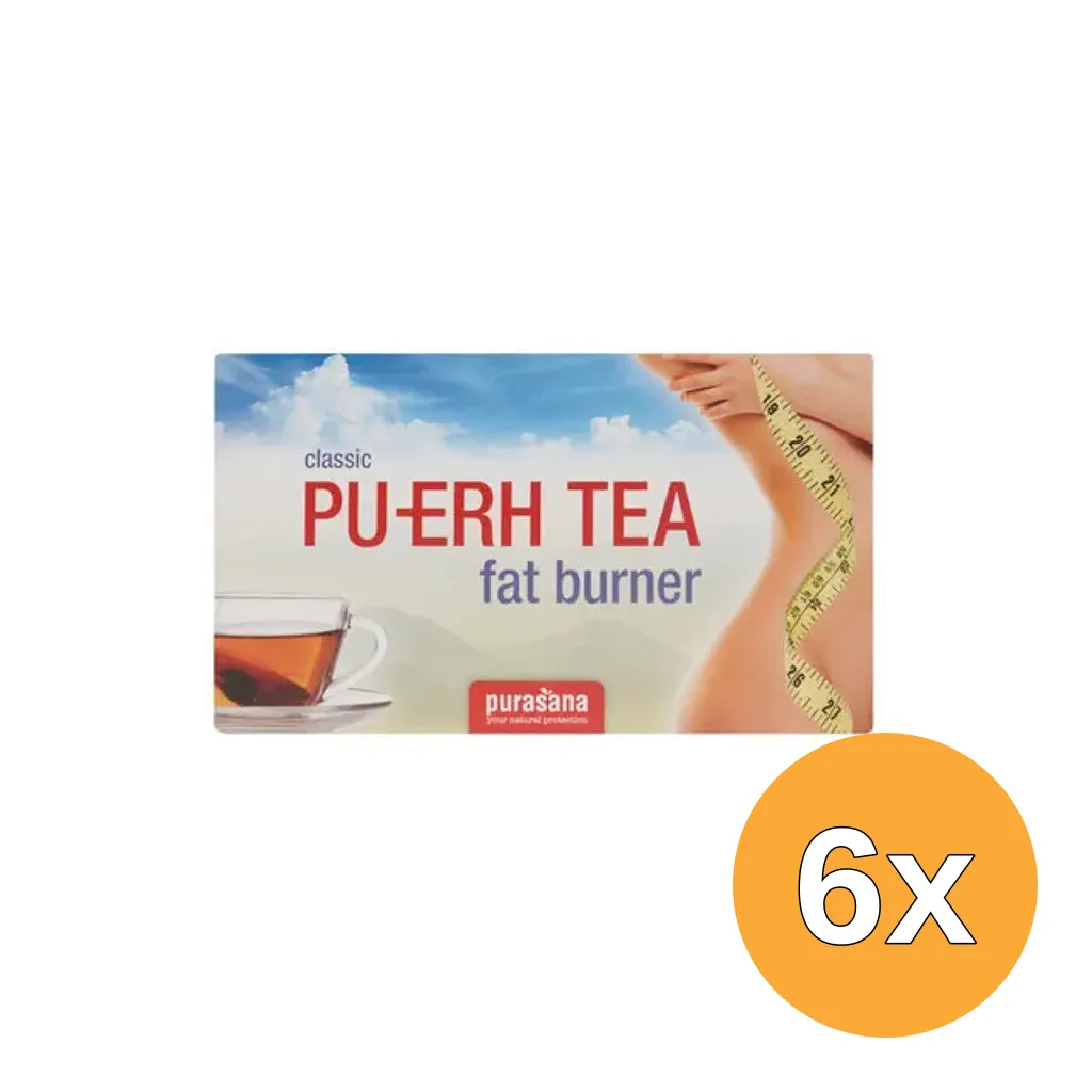 6x Purasana Pu-Erh Thee Builtjes Vegan (20 Stuks)