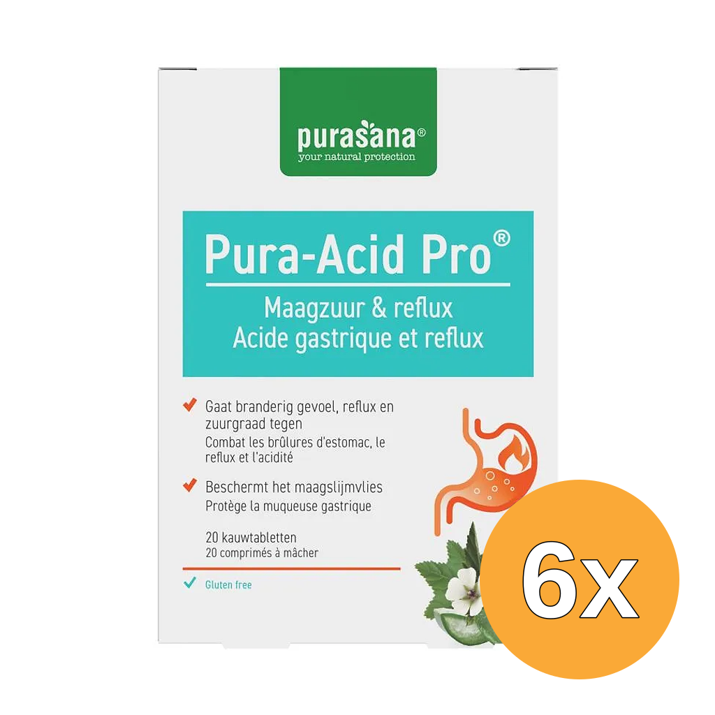 6x Purasana Pura-Acid Pro (20 kauwtabletten)