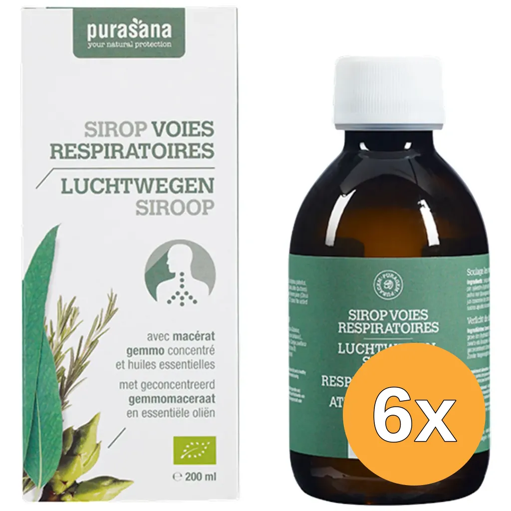 6x Purasana Puragem Luchtwegen Siroop Bio (200 ml)