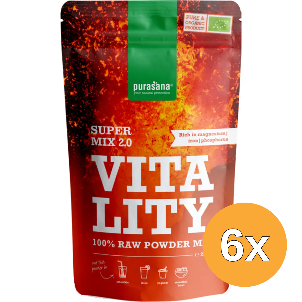 6x Purasana Vitality Mix 2.0 Vegan Bio (250 gr)