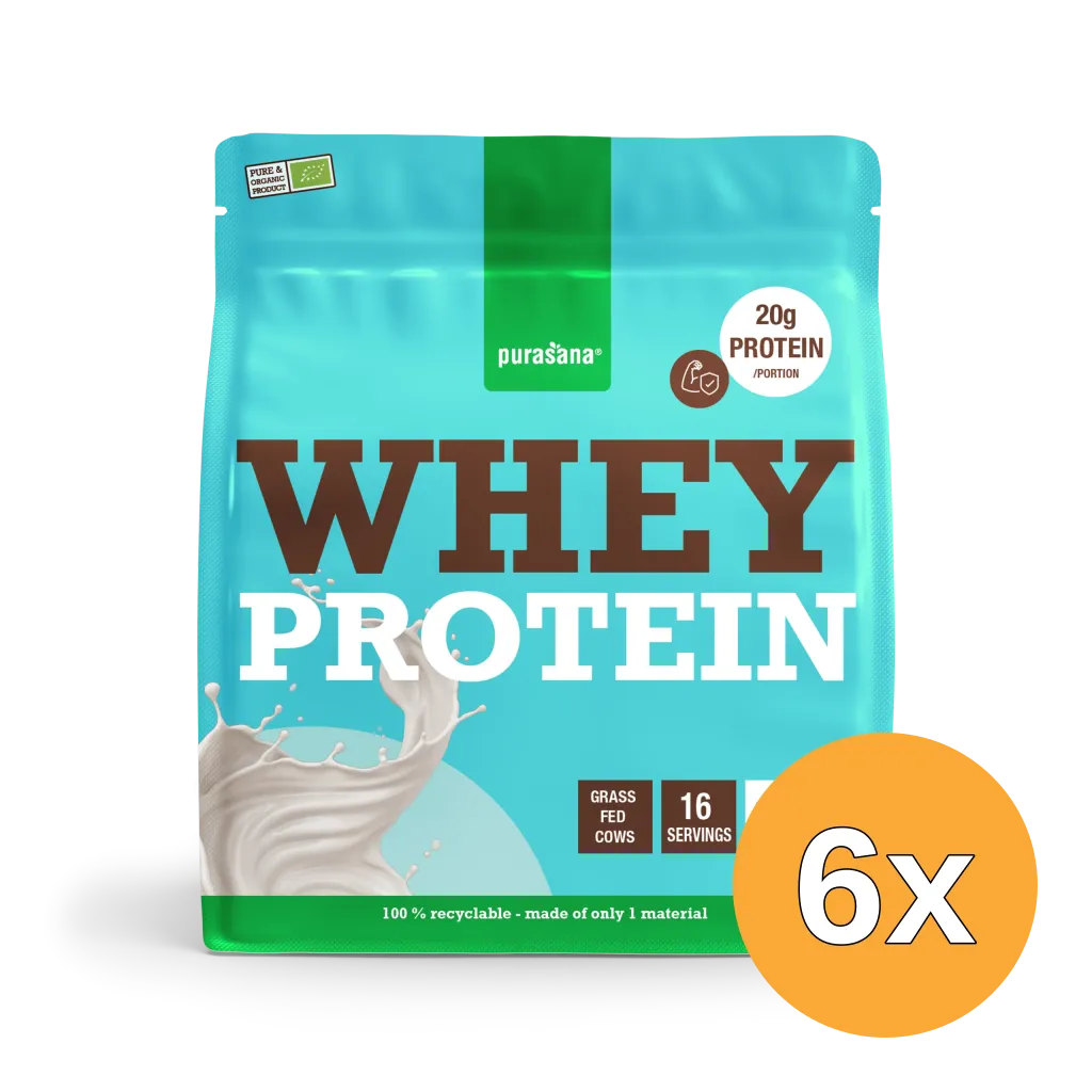 6x Purasana Whey Proteine Natuur Bio (400 gr)