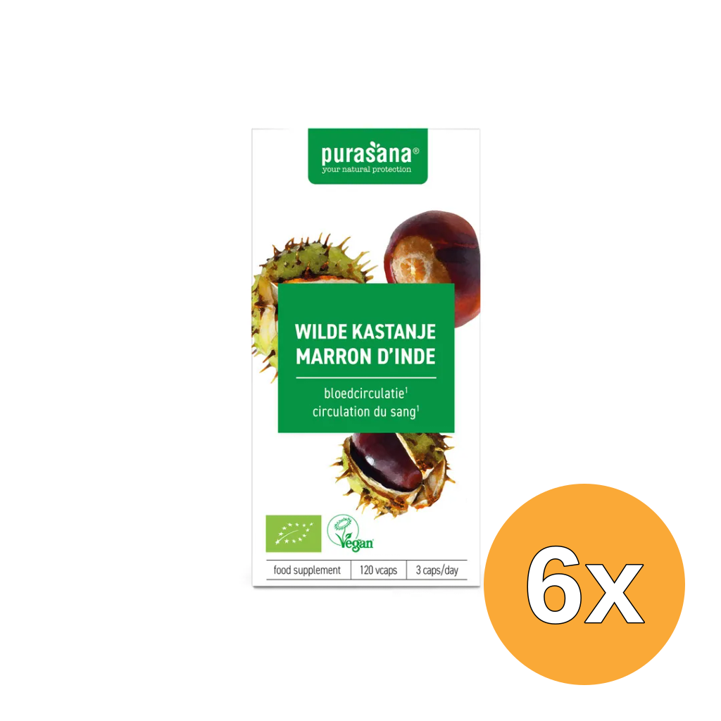 6x Purasana Wilde Kastanje/Marron D'Inde Vegan Bio (120 vega capsules)