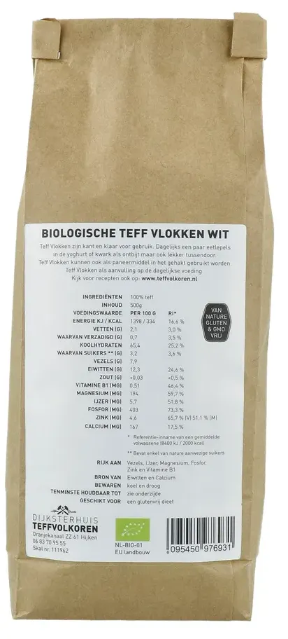 Teff Meel Wit (500 gr)