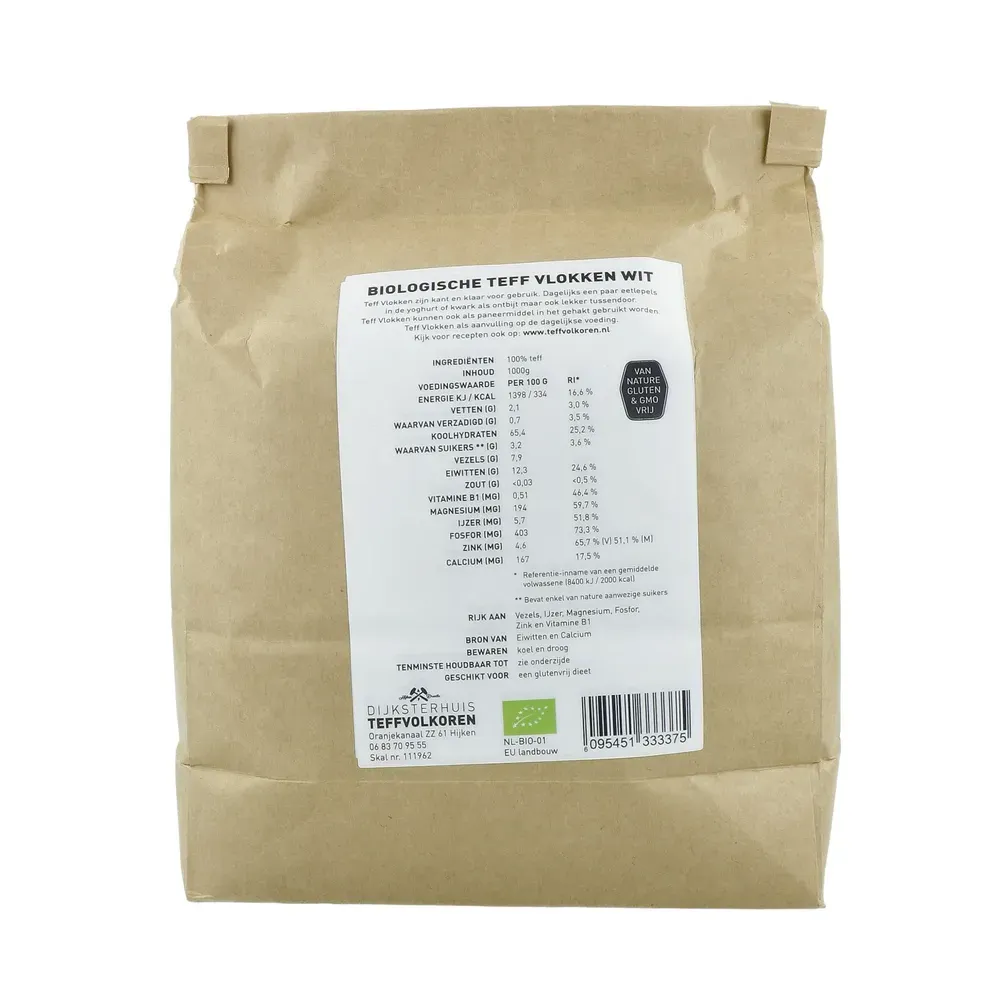 Teff Vlokken Wit Biologisch (1000 gr)
