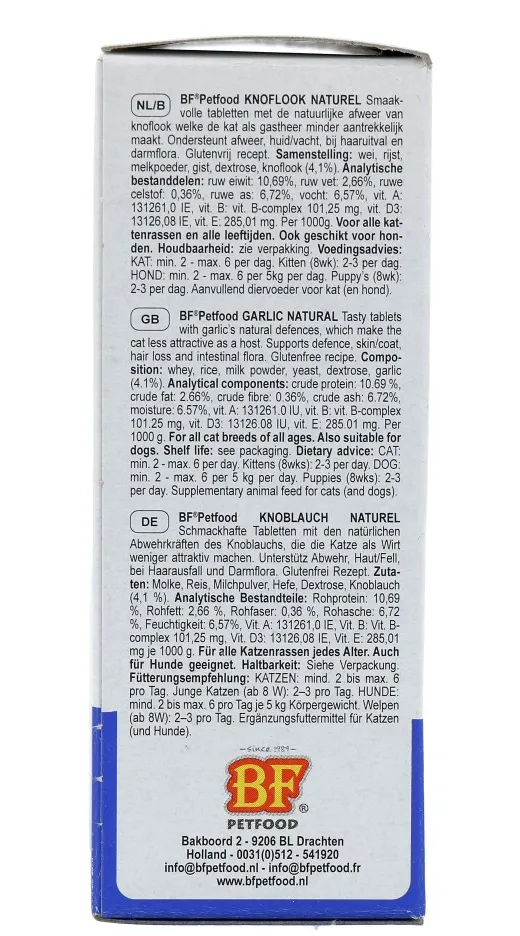 Biofood Petfood Knoflook Naturel Tabletten (100 tabletten)