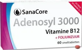 Sanacore Adenosyl 3000 Vitamine B12 + Foliumzuur Smelttabletten (60 tabletten)